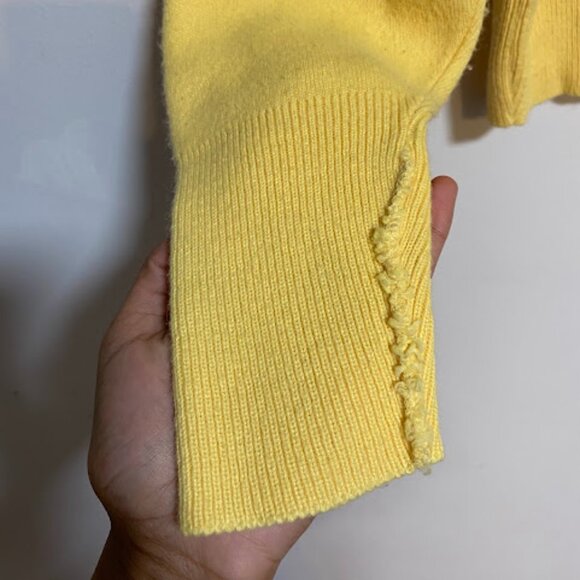 Vintage Challenger Yellow Orlon Acrylic V-Neck Women's Sweater Size L - Picture 6 of 10